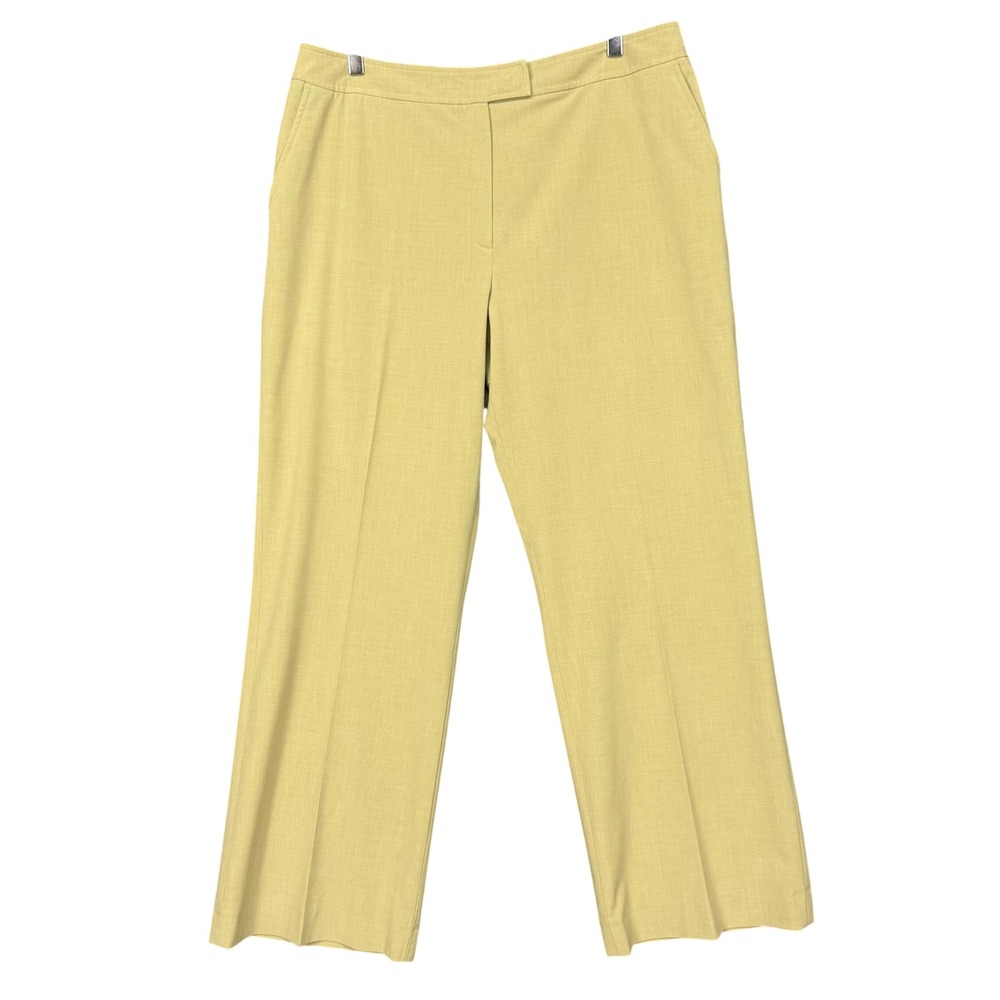 J Jill Dress Pants Womens 16 Yellow Stretch Wide Leg Career Trousers Office Wear